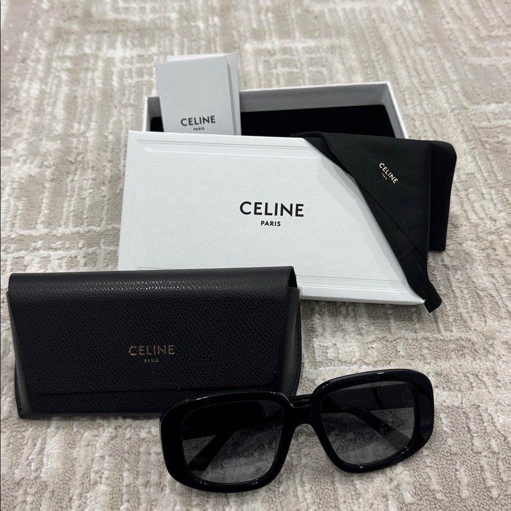 Celine Black Square Sunglasses with Case and Box